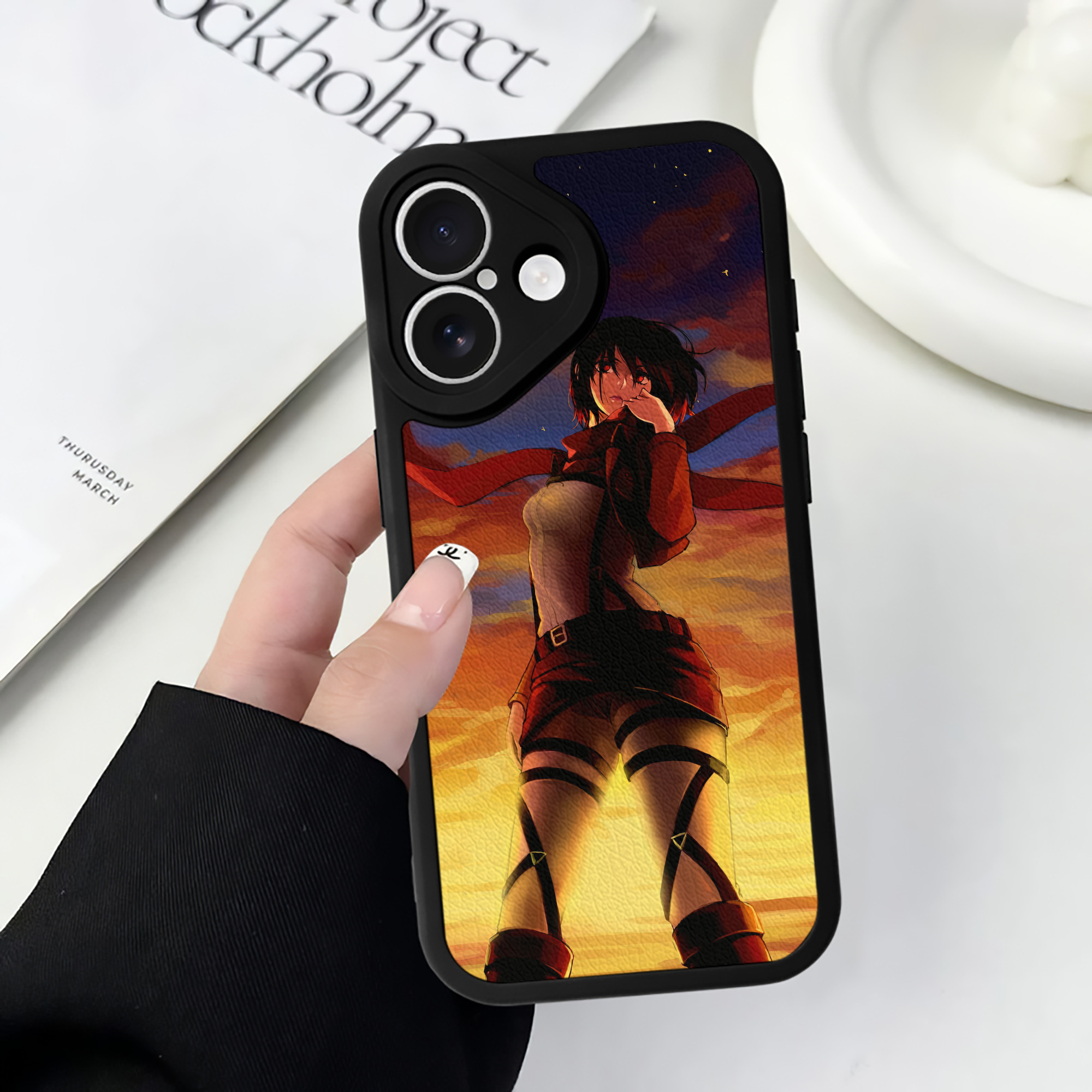 （画像用） 進撃の巨人 Attack on Titan 【iPhone 16シリーズ対応】シリコンスマホケース（レザー調） 材質：シリコン